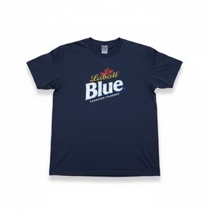 Labatt Blue L Blue Canadian Pilsener Graphic‎ T-Shirt Mens Vintage Casual